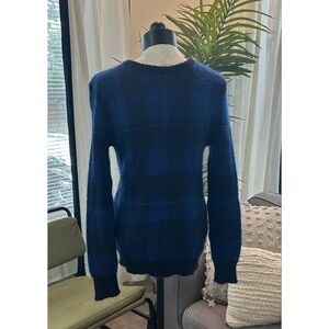 TOMORROWLAND Men’s Wool Blend Crewneck Sweater Size Medium Navy Plaid